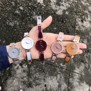 Đồng hồ nữ Anne Klein viền vàng đính pha lê
