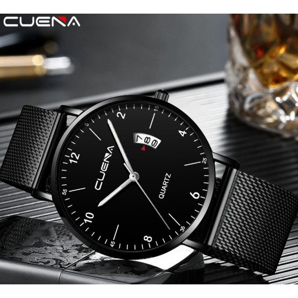ĐỒNG HỒ NAM DÂY LƯỚI CUENA D330 LỊCH CHẠY DỌC PHONG CÁCH DOANH NHÂN | BigBuy360 - bigbuy360.vn