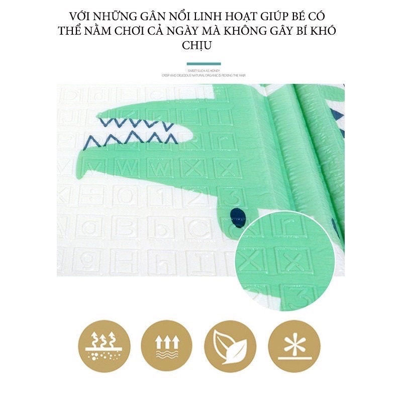 (Dày 10mm) Thảm xốp Xpe cho bé 2 mặt khổ 2m*1,8m chiếu xốp trải sàn chống trơn trượt