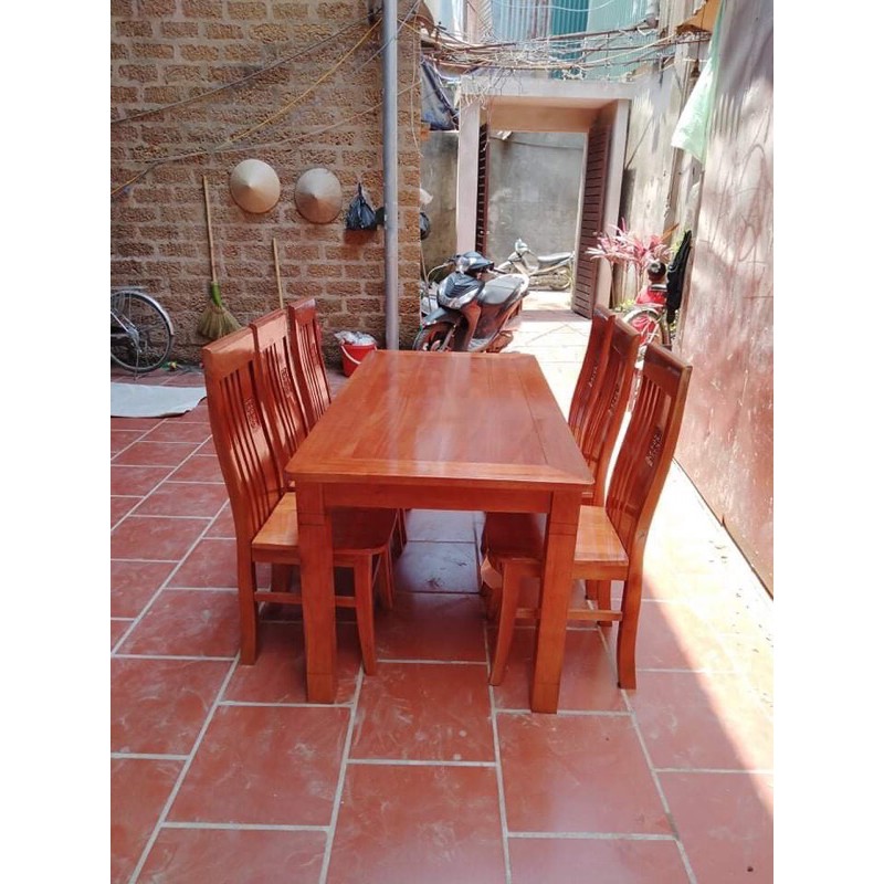 bàn ghế ăn khuân tranh 1m6(6 ghế) | BigBuy360 - bigbuy360.vn