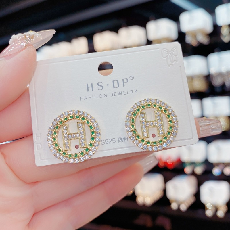 Bông Tai Hình Chữ H Đính Đá Toàn Diện Thời Trang Cho Nữ 2022