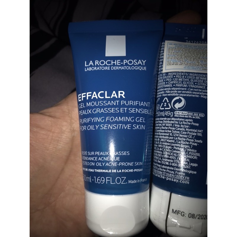 Sữa Rửa Mặt Dành Cho Da Nhạy Cảm Effaclar - Gel Moussant Purifiant La Roche Posay 50ml