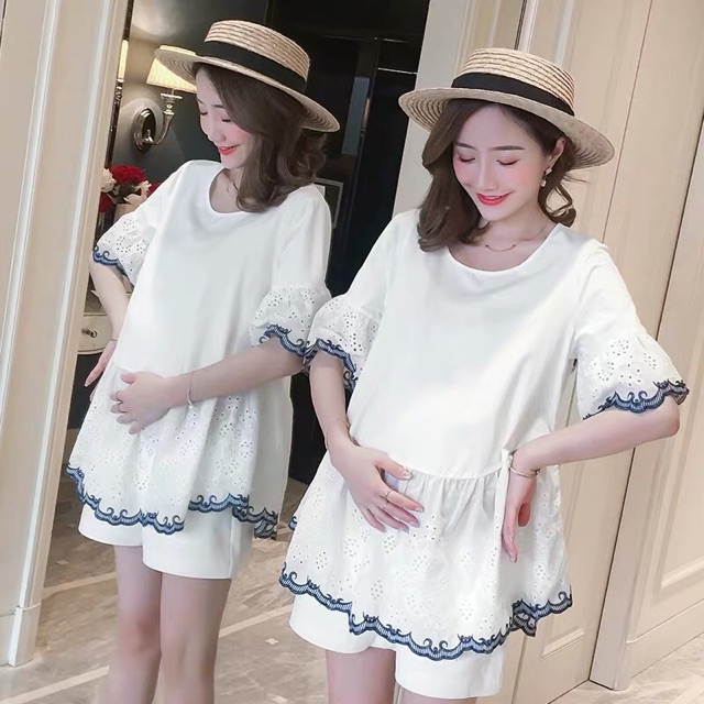 đồ bộ bầu lửng chất đẹp mát mặc hè hợp thời trang hàng quảng châu cao cấp