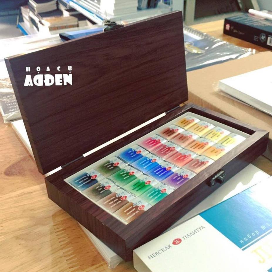 Màu Nước 24 Màu Leningrad Kèm Hộp Gỗ