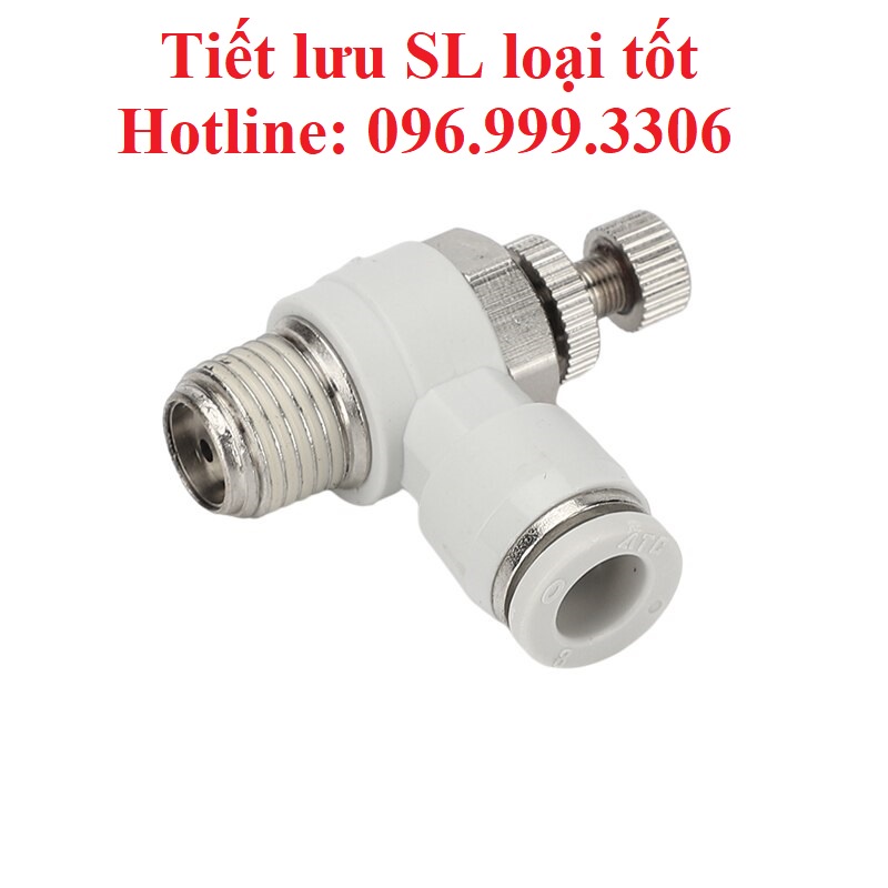 |HÀNG XỊN| Van tiết lưu SL màu trắng, hàng tốt ren ngoài khí nén, phun sương chịu được áp suất cao giá sỉ