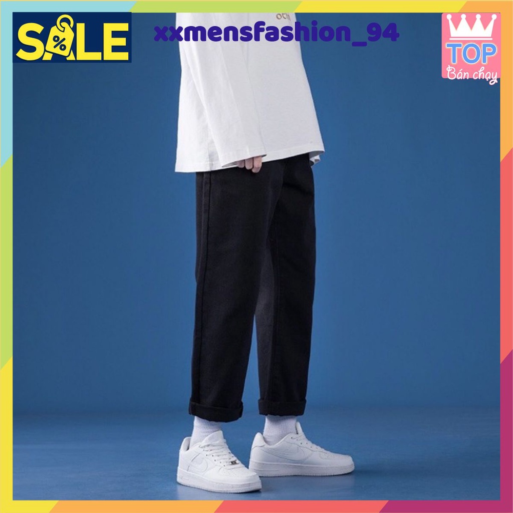 Quần Jeans, Quần jeans baggy đen ful nam ống suông, rộng, hottrend 2021-XX MENS FASHION!