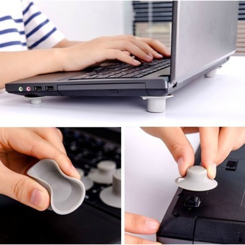 Bộ 4 chân kê bằng silicon tản nhiệt cho laptop (CKL04)