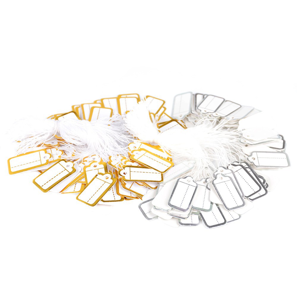 100Pcs/500pcs  Label Tie String Strung Jewelry Clothing Merchandise Display Price Tags