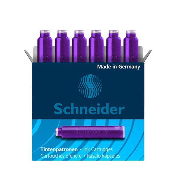 Ống mực bút máy Schneider Đức 6626 - màu tím (hộp 6 ống)