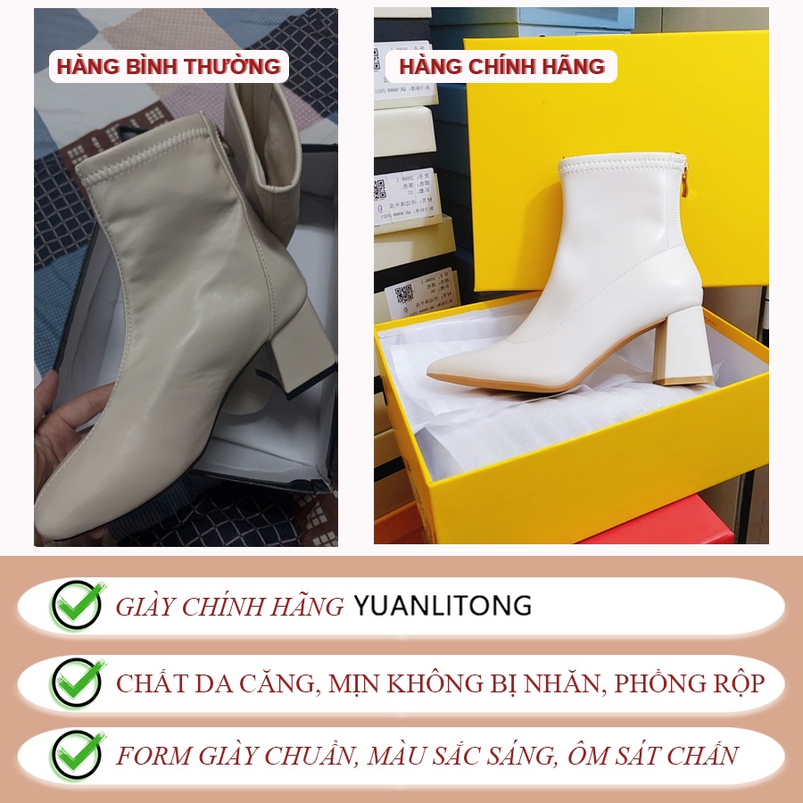 Boot da nữ cao cổ thời trang mũi nhọn đế vuông 6 phân Bốt da nữ cao cấp chính hãng YLT MSP: 808-1 Clidstore | BigBuy360 - bigbuy360.vn