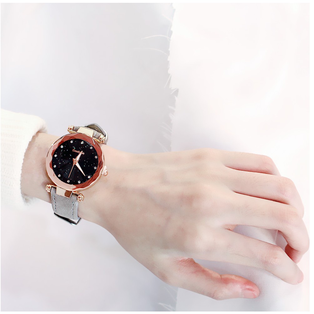 [CỰC ĐẸP] ĐỒNG HỒ NỮ DÂY DA CANDY CAT MẶT KIM TUYẾN 3D NGỌC NHÂN TẠO CỰC HOT DHD183 | BigBuy360 - bigbuy360.vn