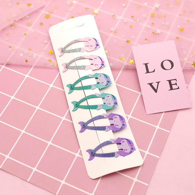 Set 6 kẹp tóc họa tiết trái cây dễ thương cho bé gái