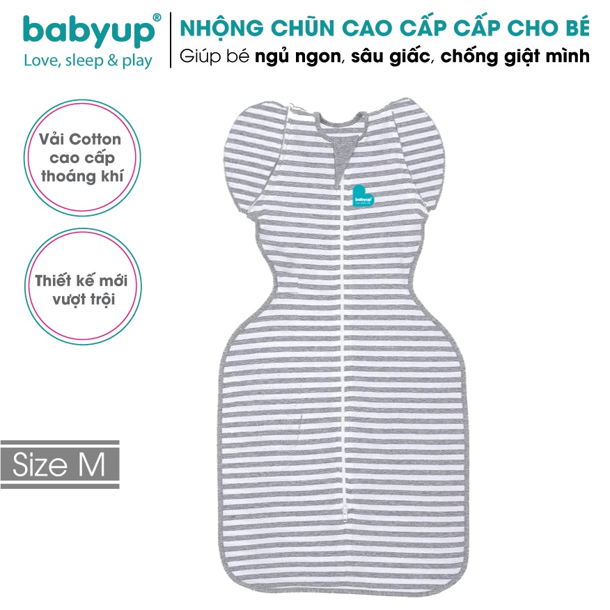 Nhộng chũn cho bé cao cấp Babyup. Giúp bé ngủ ngon, sâu giấc, chống giật m ình - Nhộng ngủ Vải cotton co giãn 4 chiều