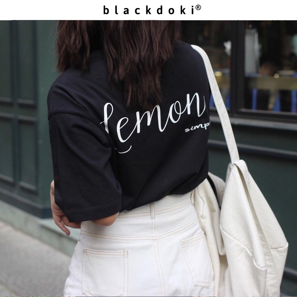 Áo thun nữ BLACKDOKI-Lemons , áo phông form rộng tay lỡ cá tính chất cotton dày dặn unisex oversize