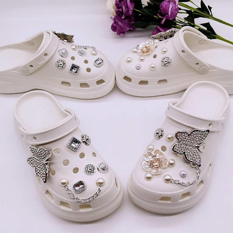 Set 20 Phụ Kiện Trang Trí Giày Crocs Đính Ngọc Trai Xinh Xắn