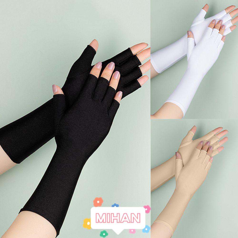 Găng Tay Hở Ngón Màu Trắng Đen MIHAN1
