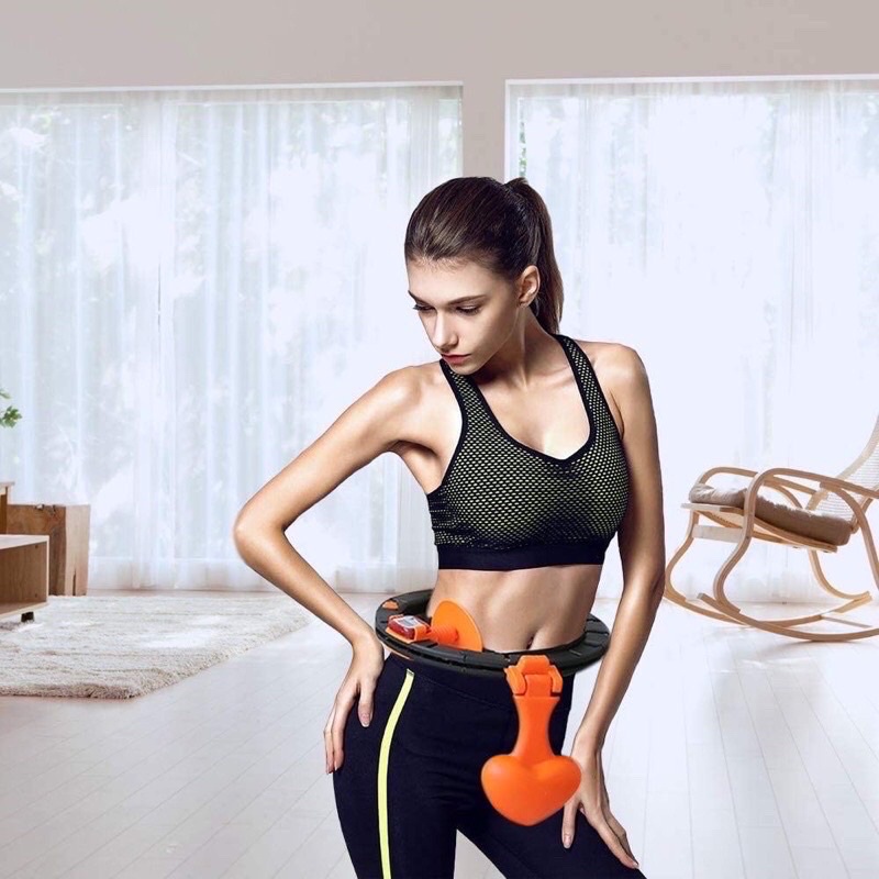 Vòng lắc eo giảm mỡ tự động nhập khẩu - Chính hãng HuLa Hoop chỉnh cân nặng vòng eo - Đồng hồ điện tử tự động đếm số