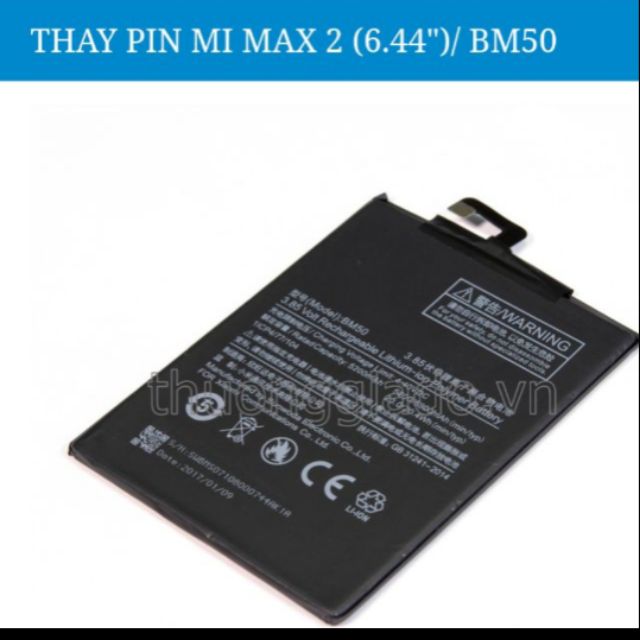 Pin Xiaomi Mi Max 2 (BM50) - 5300mAh xịn bảo hành 6 tháng