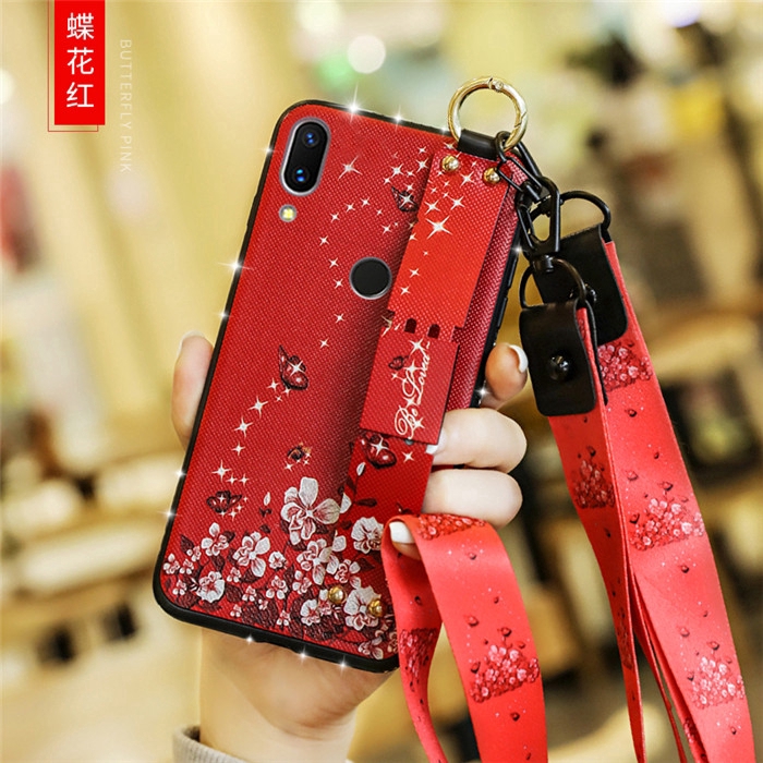 Ốp điện thoại chống sốc in họa tiết hoa kèm dây đeo cho Huawei Nova 3 3e 3i 2i 2 Lite 2