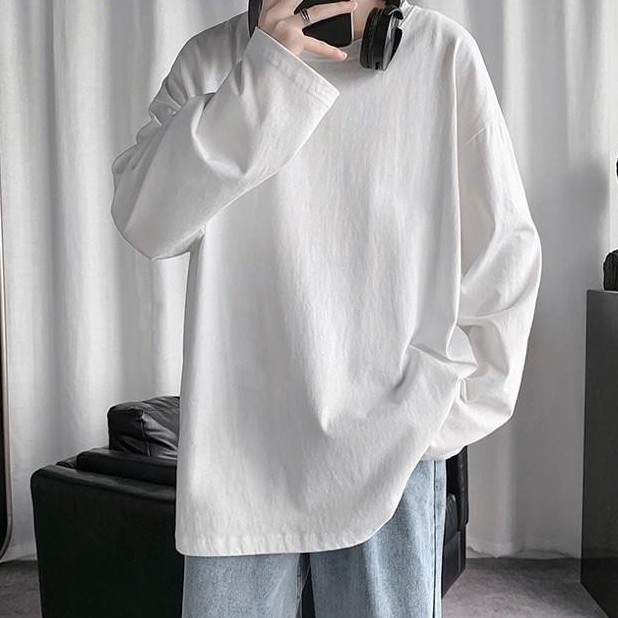 [SALE SHOCK] áo phông trơn tay dài phom rộng dáng unisex trend 2021 | BigBuy360 - bigbuy360.vn