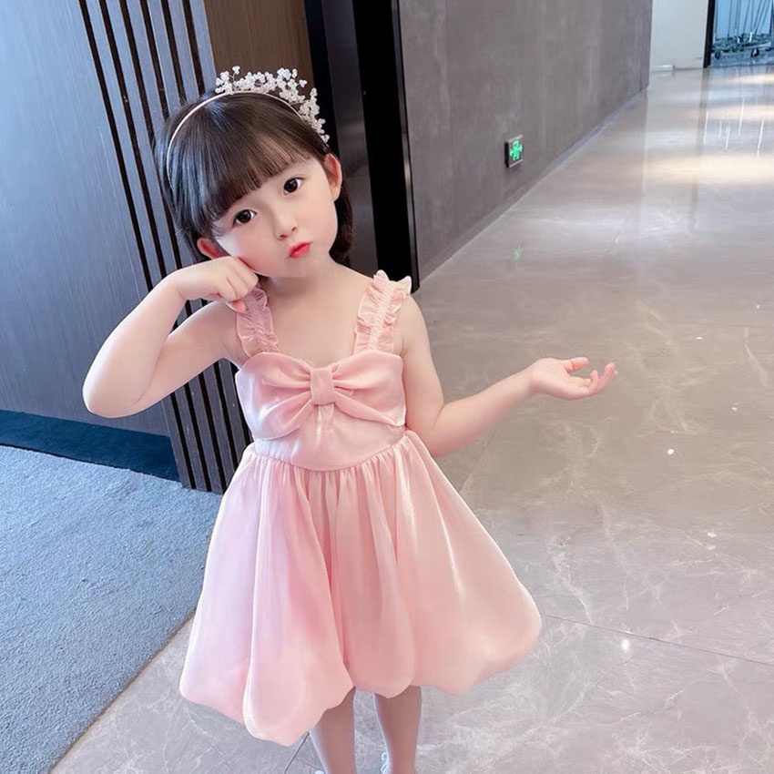 VÁY CHO BÉ GÁI HOA TƠ BỒNG 2 DÂY, HÀNG 2 LỚP LÓT MỀM, MAY TỈ MỈ LẮM SIZE 9-21KG [V38]