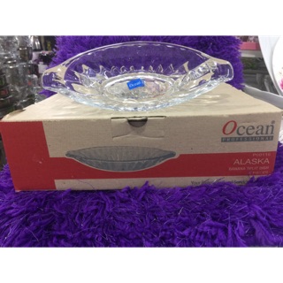 Đĩa thuỷ tinh nhập khẩu Thái Lan hãng Ocean dáng thuyền/ Đĩa trang trí, đĩa salad, đựng kem, hoa quả
