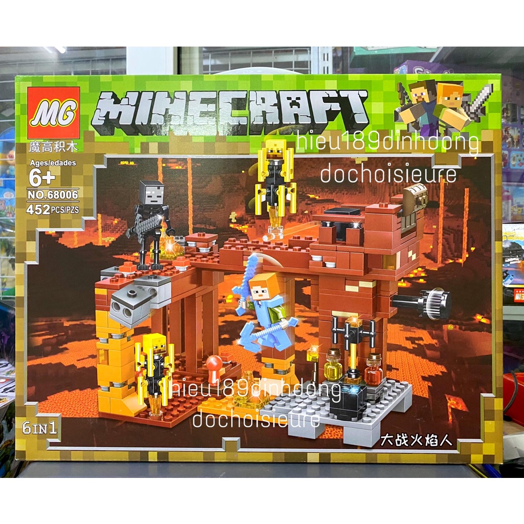 Lắp ráp xếp hình non Minecraft My World cầu quỷ lửa 68006 11362