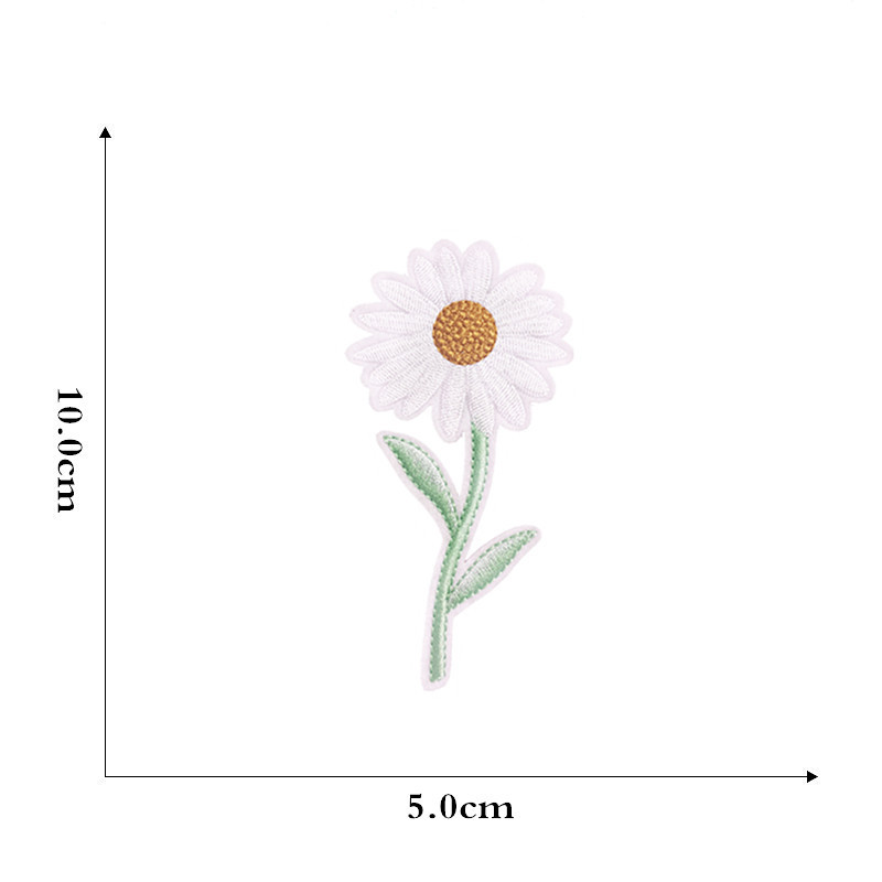 Miếng Dán Vải Thêu Hoa Cúc Nhỏ Xinh Xắn JP6