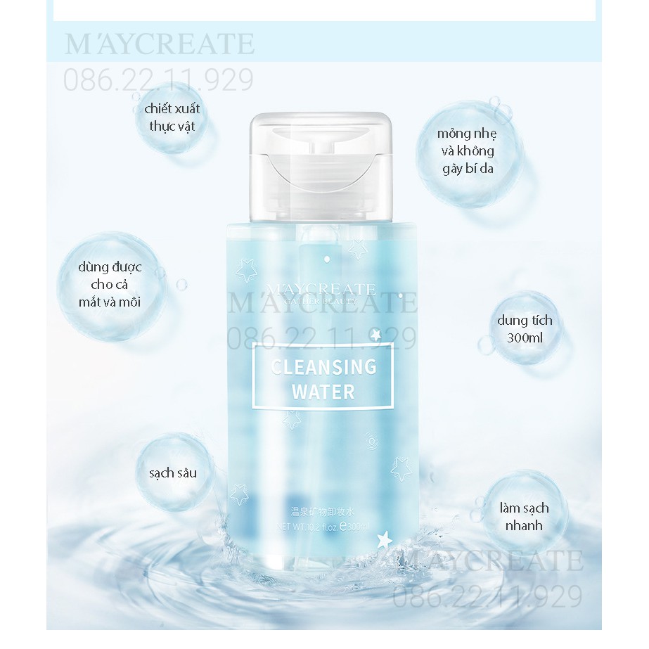 Tẩy Trang Nắp Trắng Maycreate 300ml Hàng Nội Địa Trung. | BigBuy360 - bigbuy360.vn