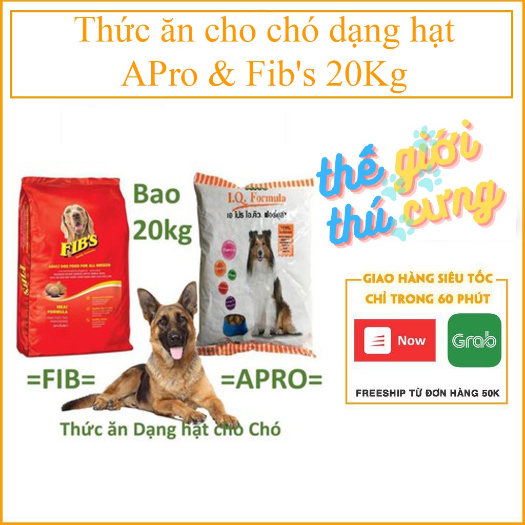 {Bao lớn 20kg} APro & Fib's Thức ăn cho chó dạng hạt Dành cho mọi giống chó -fib