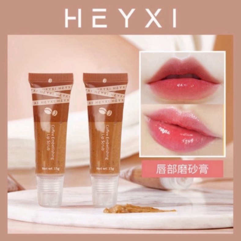 Tẩy da chết môi ❤️𝑭𝒓𝒆𝒆𝒔𝒉𝒊𝒑❤️ Tẩy tế bào chết môi Heyxi cà phê dưỡng ẩm cho môi Lip Scrub 15g