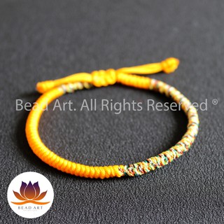 Vòng Tay Dây Ngũ Sắc Thắt Chỉ Màu Tibet Handmade  (VÀNG CAM), Vòng Tay Phong Thuỷ S50 - Bead Art