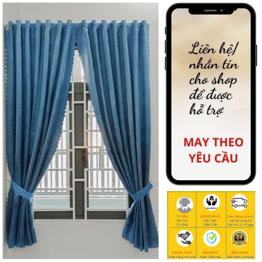 Rèm cửa dán tường chống nắng dành cho cửa sổ, vải decor trang trí phòng khách ngủ