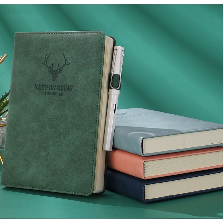 Sổ tay ghi chép bìa da PU A5 JH23-186 mẫu hươu làm quà tặng trang nhã