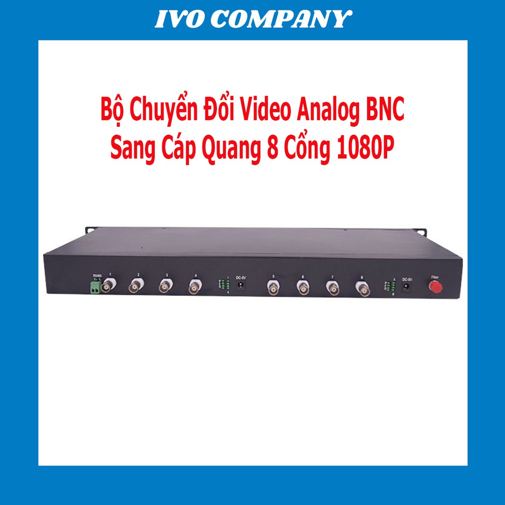 Bộ Chuyển Đổi Video Analog BNC Sang Cáp Quang 8 Cổng 1080P