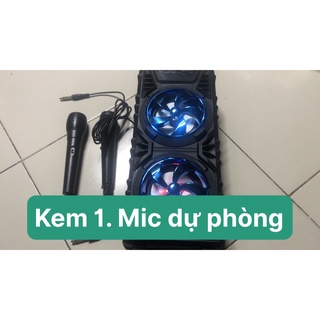 CHỈ BÁN 1 NGÀY  LOA   Công suất: 5W*2 Kích thước loa 4 inch 1 MÍC 20W PIN 2600MAH Tặng  2 MIC