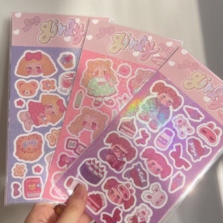 Sticker hình dán girly hàn quốc lấp lánh
