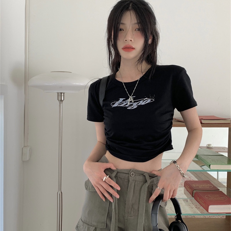 Áo Thun Nữ Cổ Tròn Ngắn Tay In Hình Thời Trang Mùa Hè