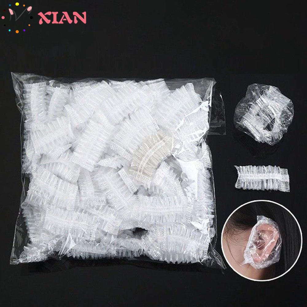 [Hàng mới về] Vỏ bọc bảo vệ tai bằng nhựa trong suốt dùng một lần thuận tiện khi tắm/ nhuộm tóc