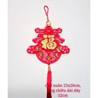 Dây treo Tết 52cm chữ Xuân Phúc, túi tiền, cây tiền