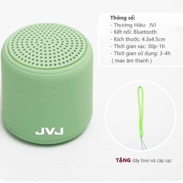 Loa bluetooth mini JVJ 3D BLT Không Dây-Loa di động dễ thương màu sắc,âm thanh vòm-Bảo hành chính hãng 12 Tháng