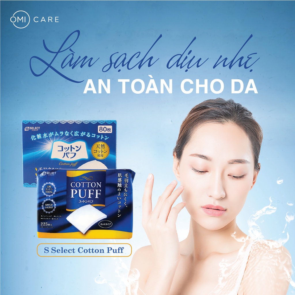 Bông Tẩy Trang S Select Nhật Bản 80 Miếng (Dạng Side-Sealed)