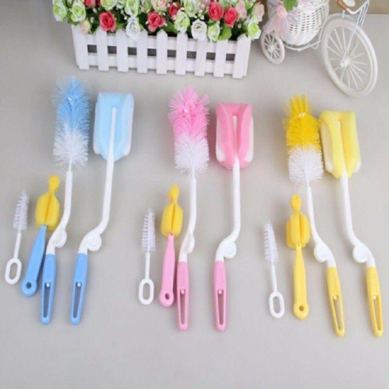 Bộ cọ vệ sinh bình sữa cho bé 5 chi tiết moon ship