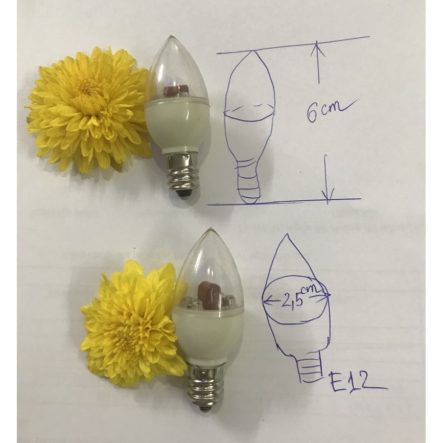 Combo 2 bóng led ớt 7 màu mini 220Vac