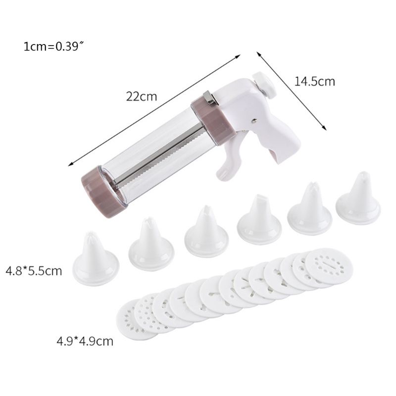 COLO  20 Pcs Cookie Press Set with Cake Cream Decorating Syringe Baking Pastry Nozzle Cupcake Icing Piping Tips Tool