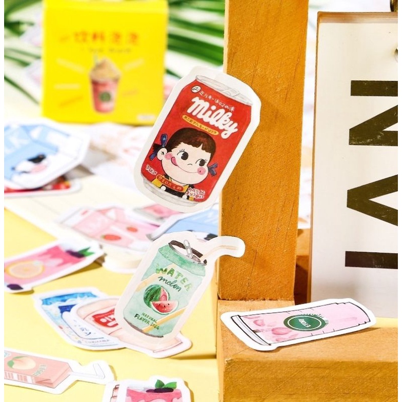 STICKER đồ uống giải khát tuổi thơ hộp 45 miếng dán trang trí sổ tay, quà tặng, ốp lưng điện thoại
