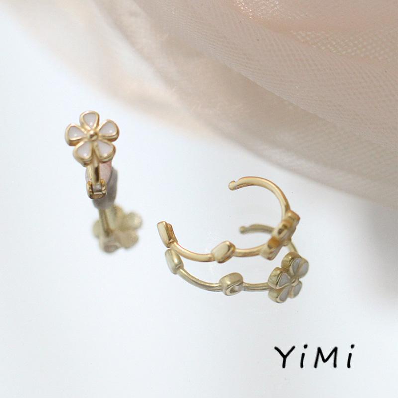 Bông Tai Mạ Bạc 925 Hình Hoa Cúc Đơn Giản Phong Cách Retro