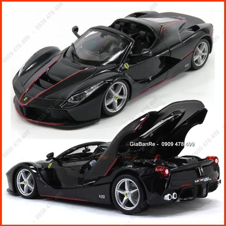 Xe Mô Hình Kim Loại La Ferrari Mui Trần Aperta  Tỉ Lệ 1:24 -  Bburago - Đen - 8182.2