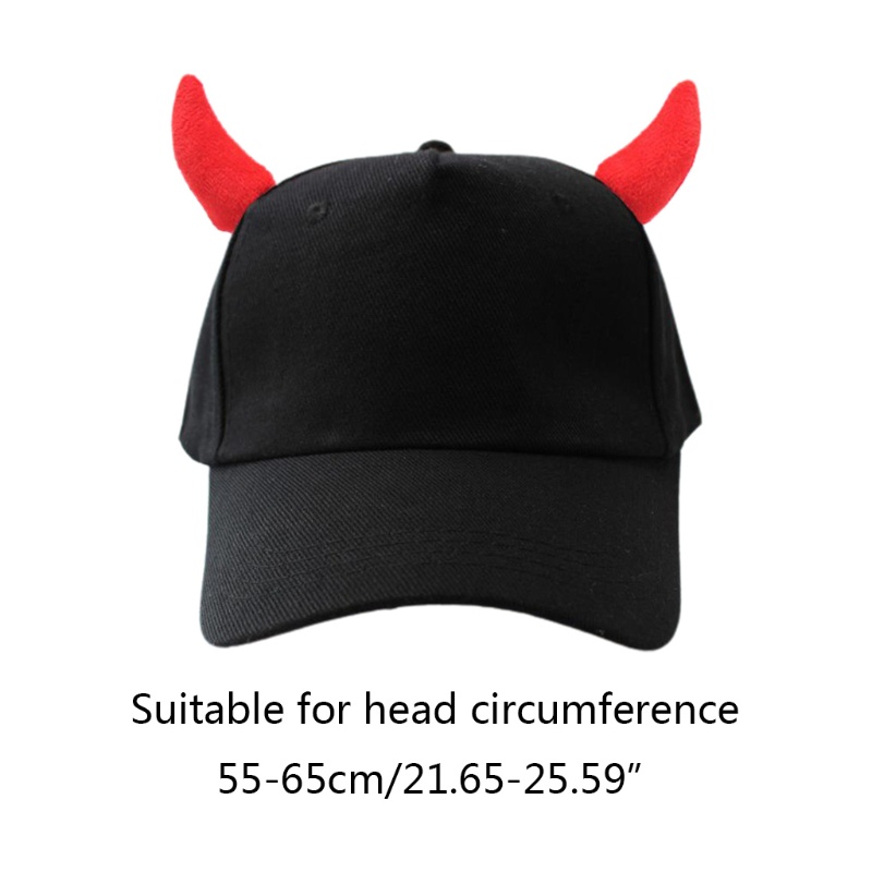 Han Mũ Lưỡi Trai Cotton Màu Trơn Chống Nắng Ngoài Trời Hóa Trang Quỷ Ox Cho Dịp Halloween