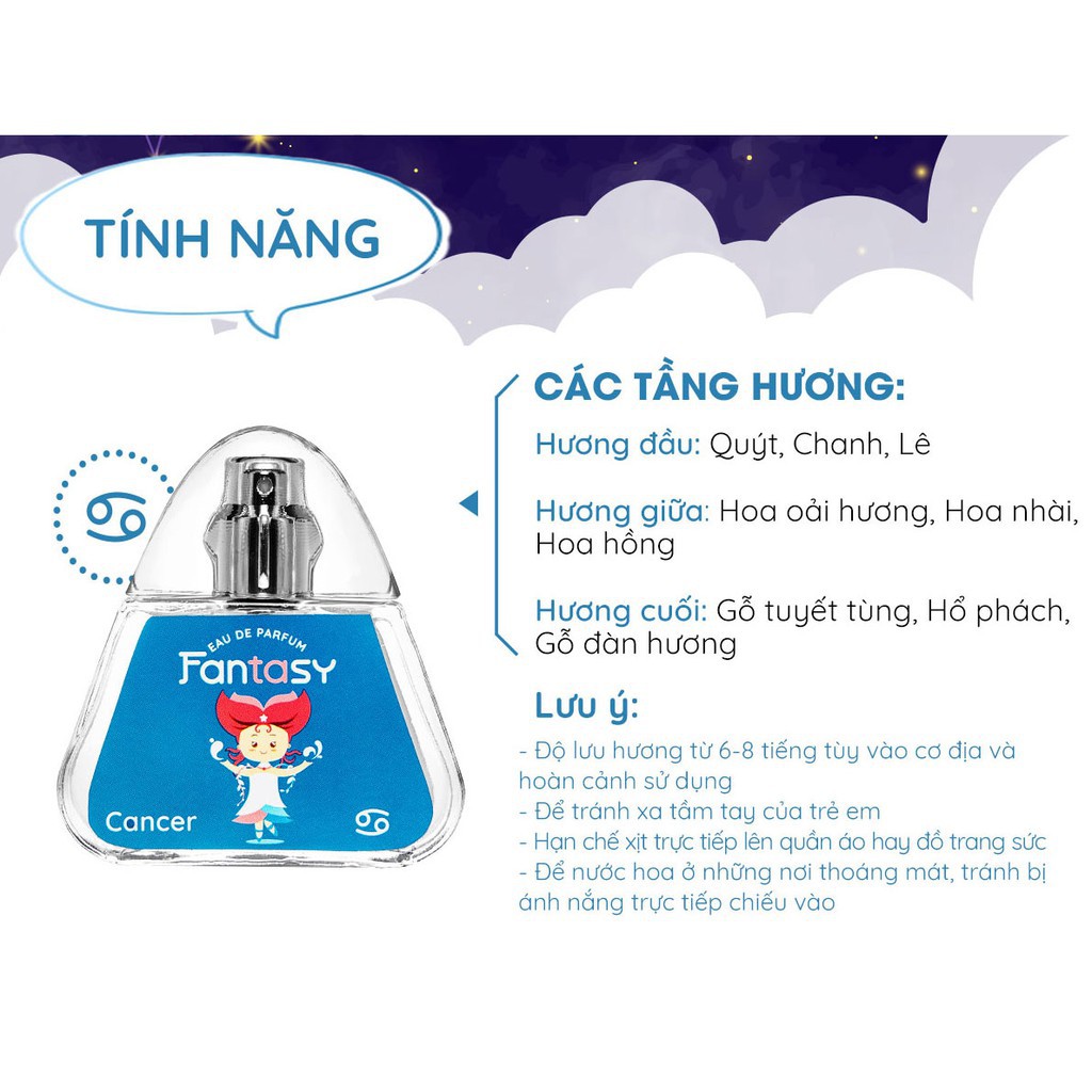 Nước Hoa Fantasy 12 Cung Hoàng Đạo Cự Giải - Cancer 20 ml